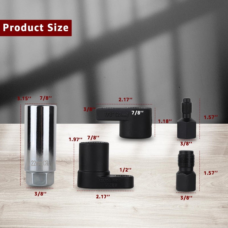 ITEQ 5 Pcs Automotive Oxygen Sensor Socket Wrench Remover tool and Thread Chaser Set - Image 4